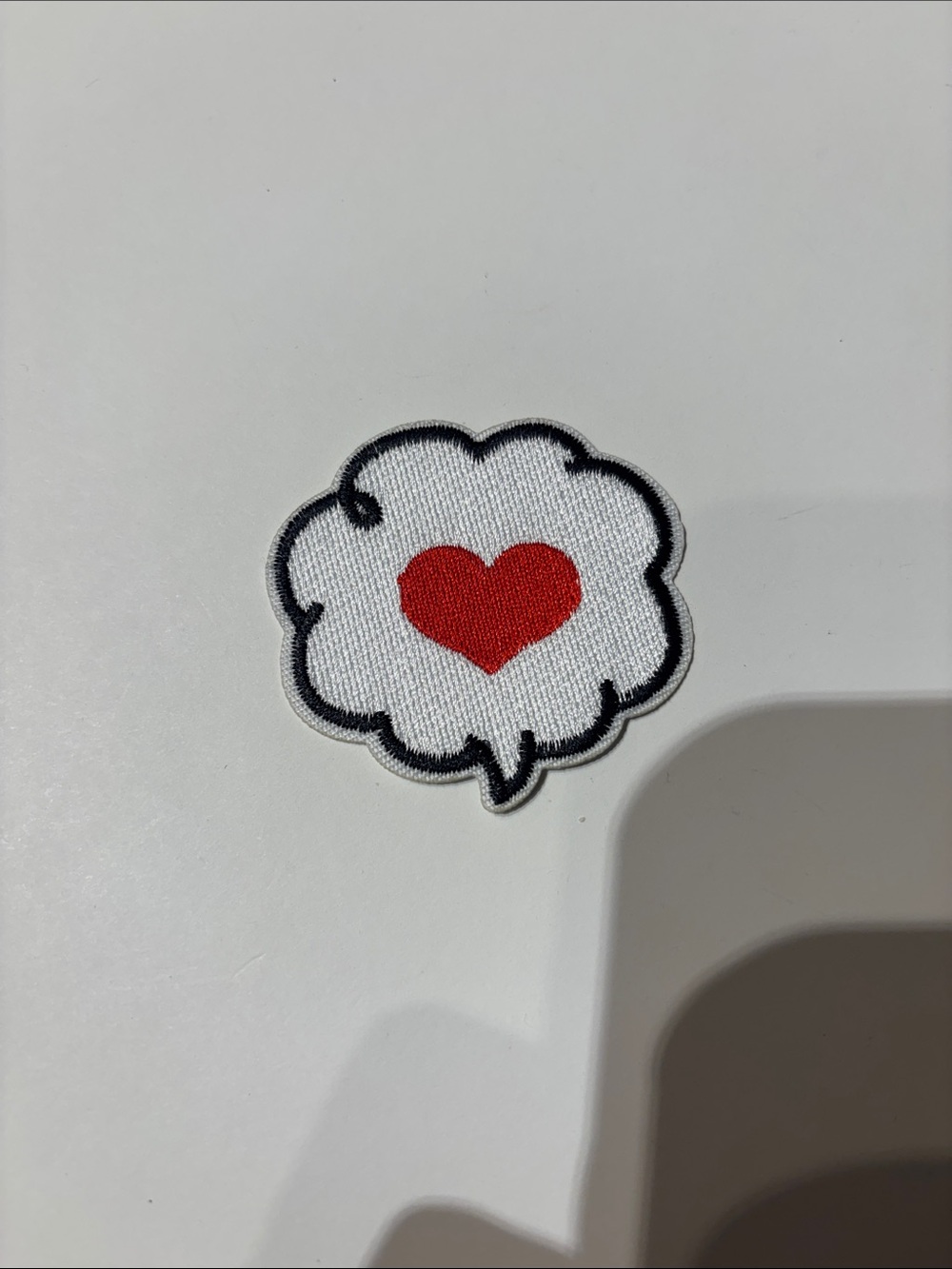 White & Red Heart Speech Bubble Patch - Women Other Accessory